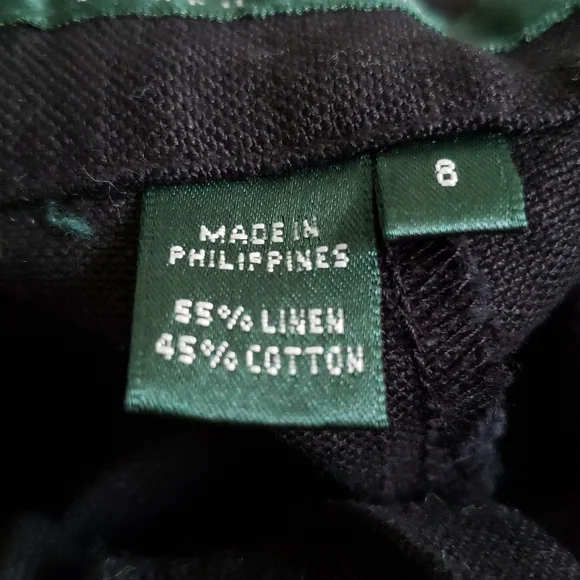 Lauren Ralph Lauren NEW 6-pocket Women's Shorts Linen Cotton NWT BLACK - Picture 7 of 14